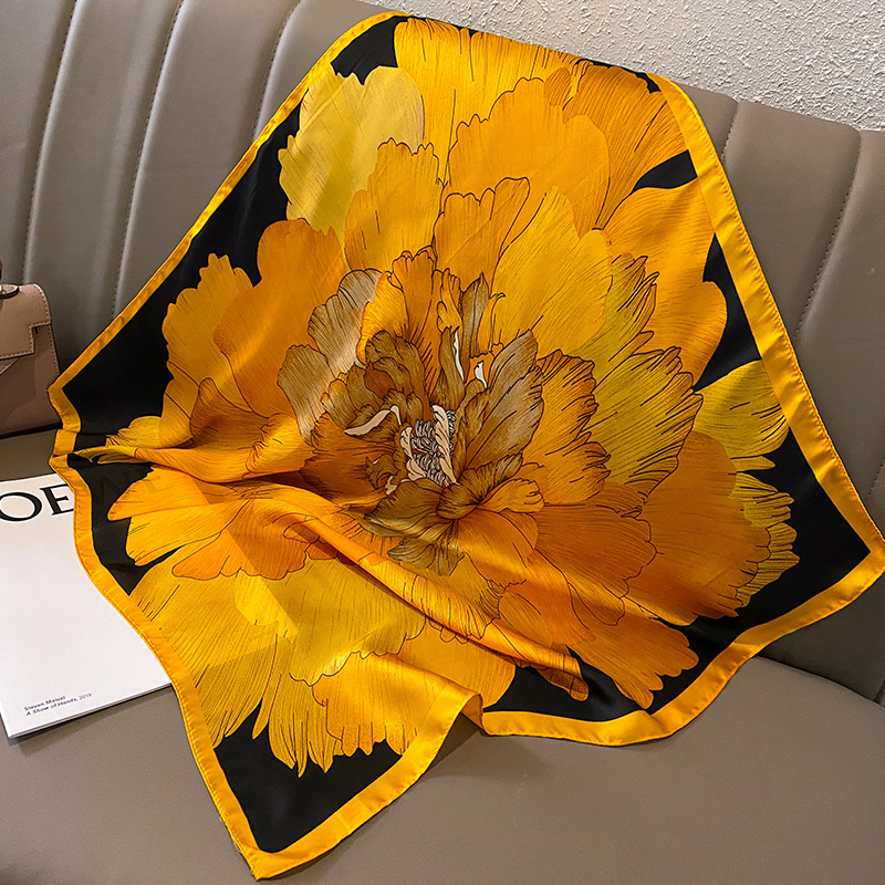 Silk Tie Woven - Print 70cm Silk Satin Headkerchief Women