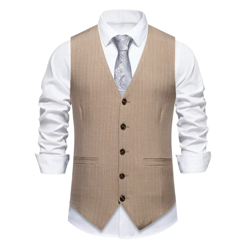 2026 New Red Striped Suit Vest - Men'S Formal Wear Waistcoat ulasan dan harga