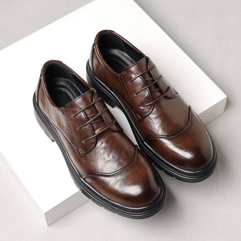 Men's leather shoes for casual - Men Formal Wear Office ulasan dan harga