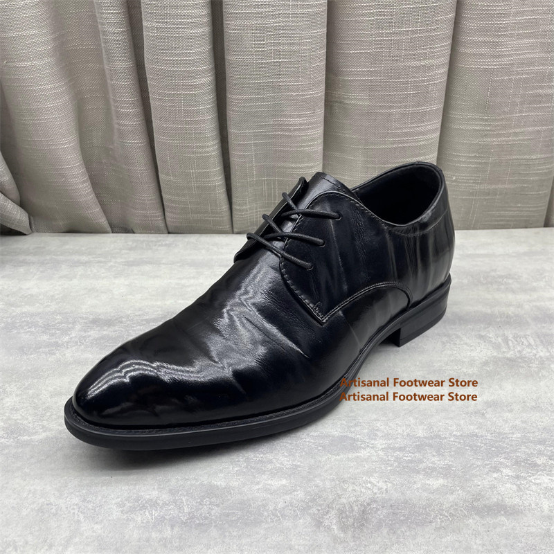 Men's Black Leather Oxford Sho - Men'S Formal Office Wear Shoes ulasan dan harga
