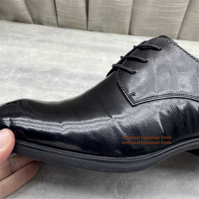 Men's Black Leather Oxford Sho - Men'S Formal Office Wear Shoes ulasan dan harga