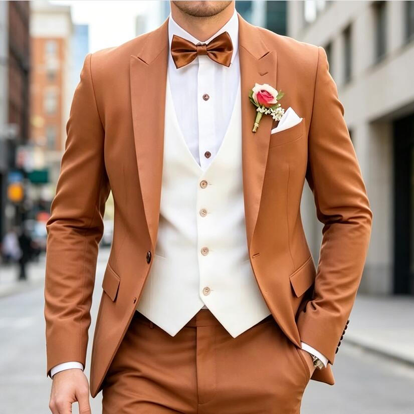 New Classic 3 Piece Men's Suit - Men'S Formal Wear Waistcoat ulasan dan harga