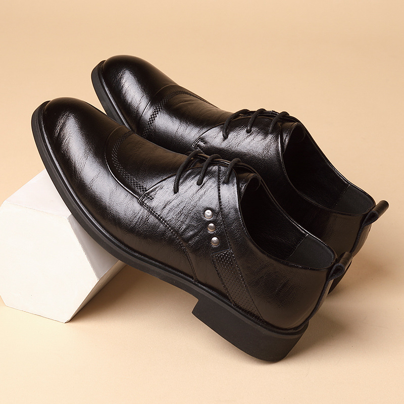 Leather Oxford Shoes With Meta - Men Formal Wear Office ulasan dan harga