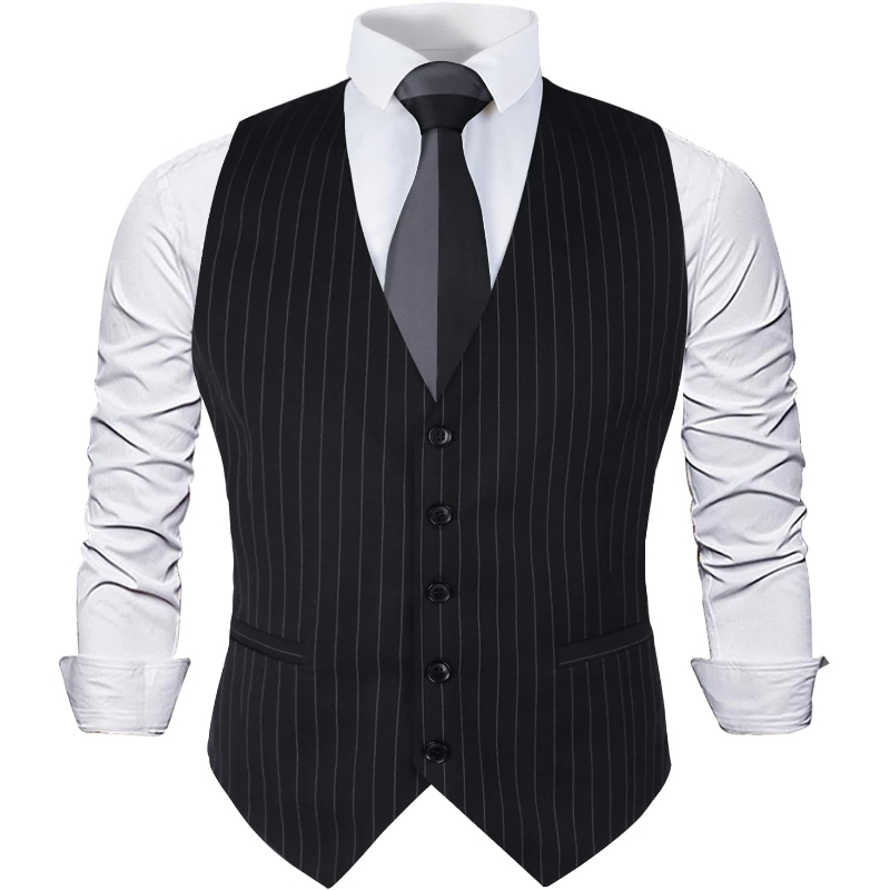 Mens Pinstripe Business Suit V - Men'S Formal Wear Waistcoat ulasan dan harga