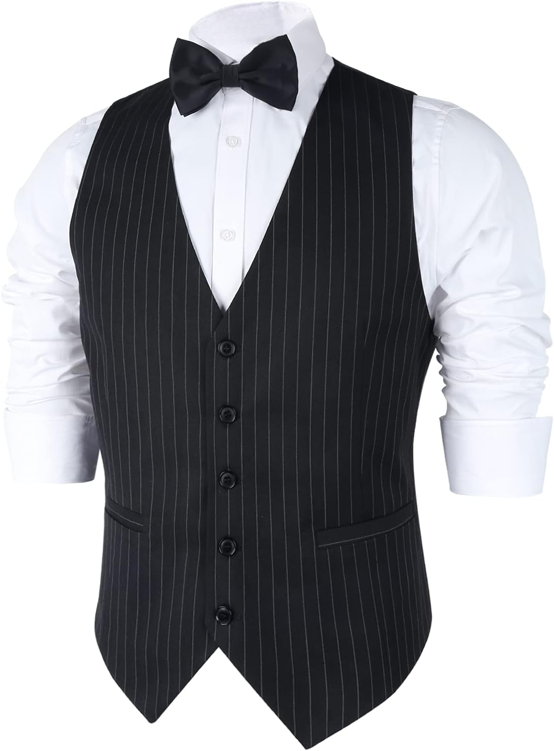 Mens Pinstripe Business Suit V - Men'S Formal Wear Waistcoat ulasan dan harga