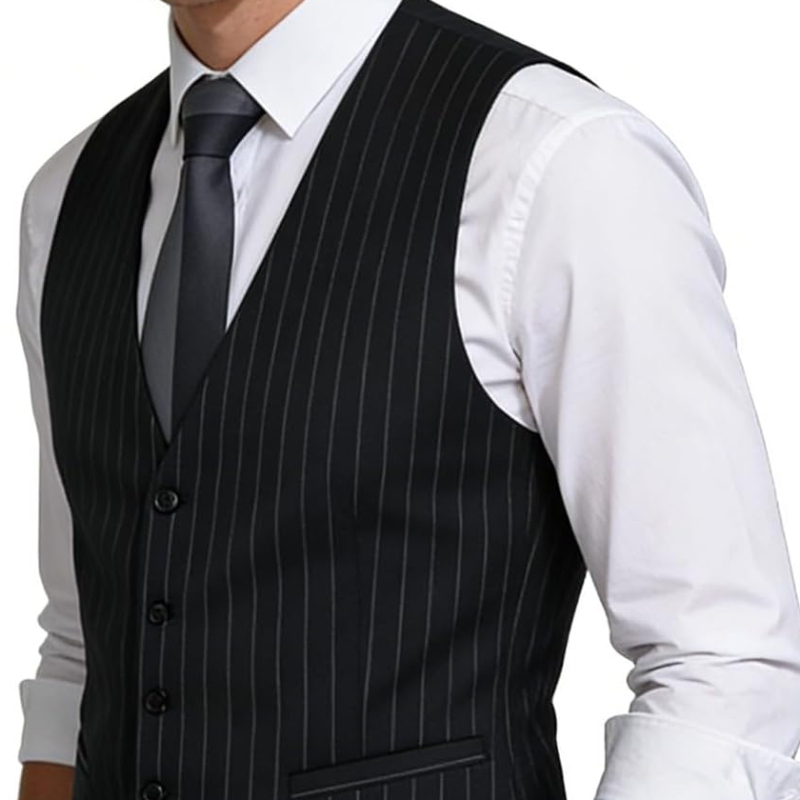 Mens Pinstripe Business Suit V - Men'S Formal Wear Waistcoat ulasan dan harga