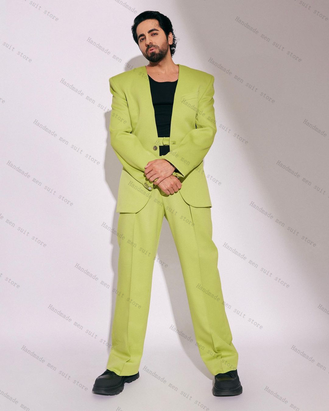 Fashion Green Men Suit Set 2 P - Men Formal Wear With Coat ulasan dan harga