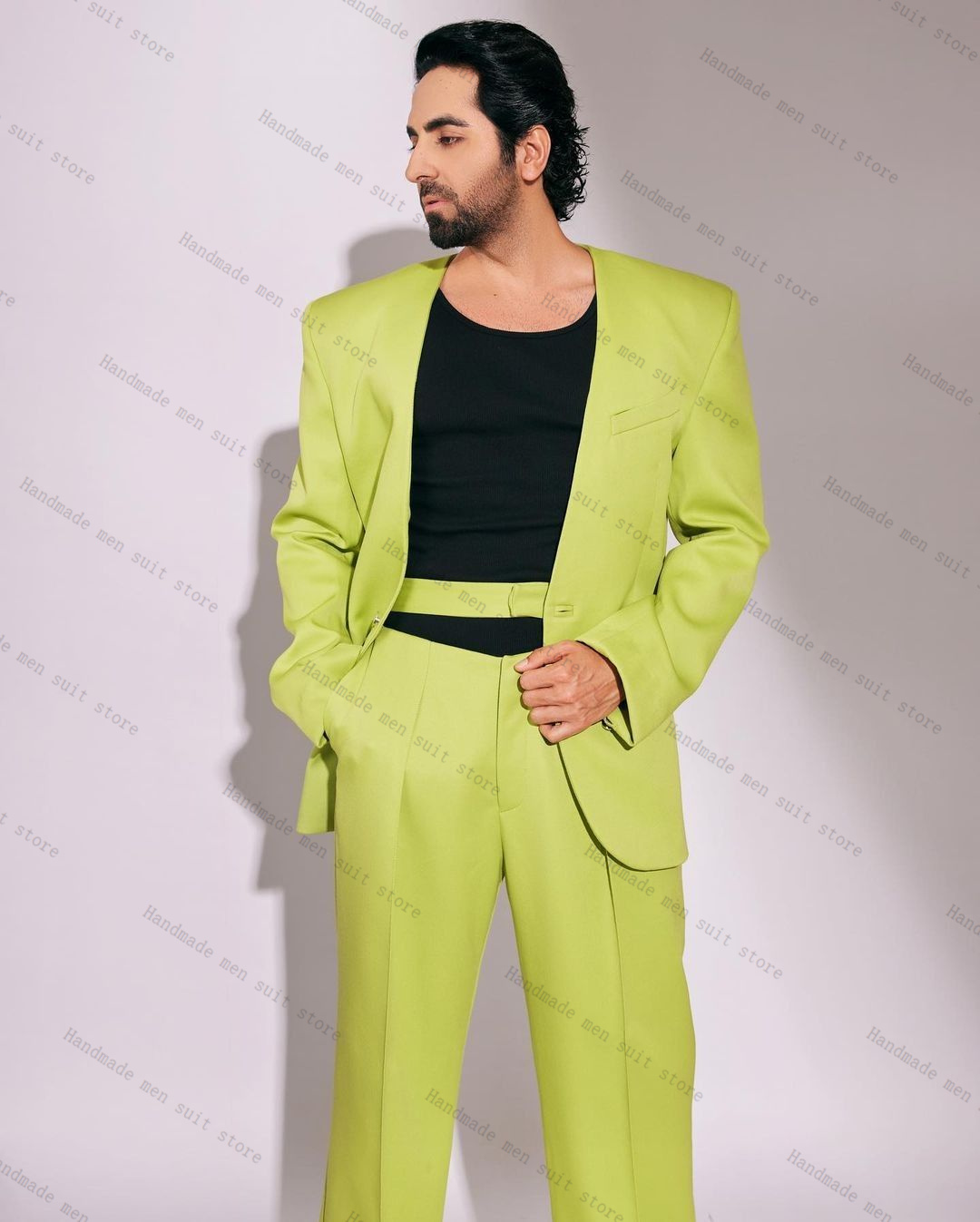 Fashion Green Men Suit Set 2 P - Men Formal Wear With Coat ulasan dan harga