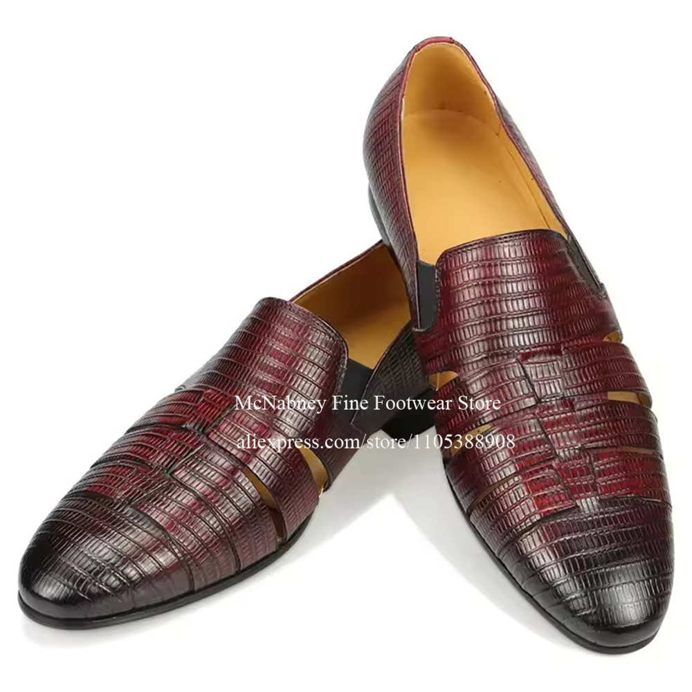 Breathable Cutout Burgundy Bla - Men Formal Wear Wedding ulasan dan harga