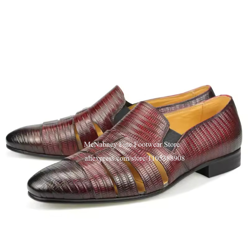 Breathable Cutout Burgundy Bla - Men Formal Wear Wedding ulasan dan harga