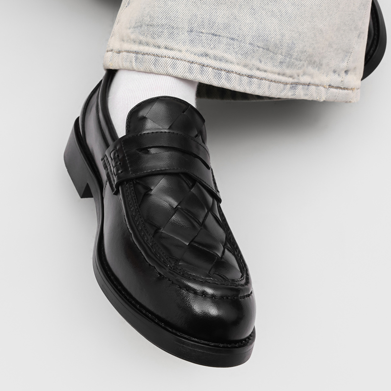 Men handmade woven penny loafe - Men'S Formal Office Wear Shoes ulasan dan harga