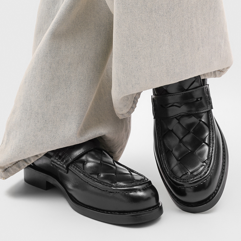 Men handmade woven penny loafe - Men'S Formal Office Wear Shoes ulasan dan harga