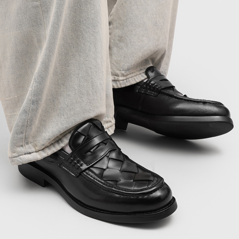 Men handmade woven penny loafe - Men'S Formal Office Wear Shoes ulasan dan harga