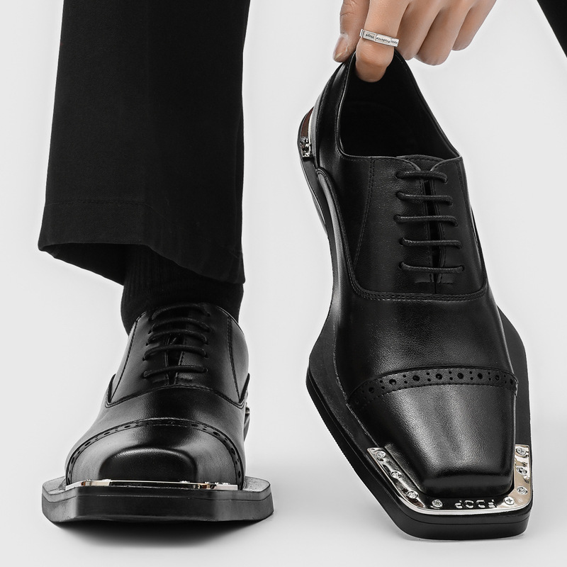Men's leather shoes - British  - Men Formal Wear Look ulasan dan harga