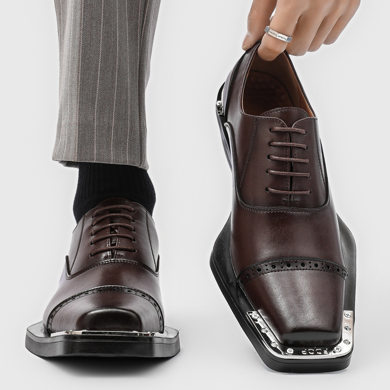 Men's leather shoes - British  - Men Formal Wear Look ulasan dan harga