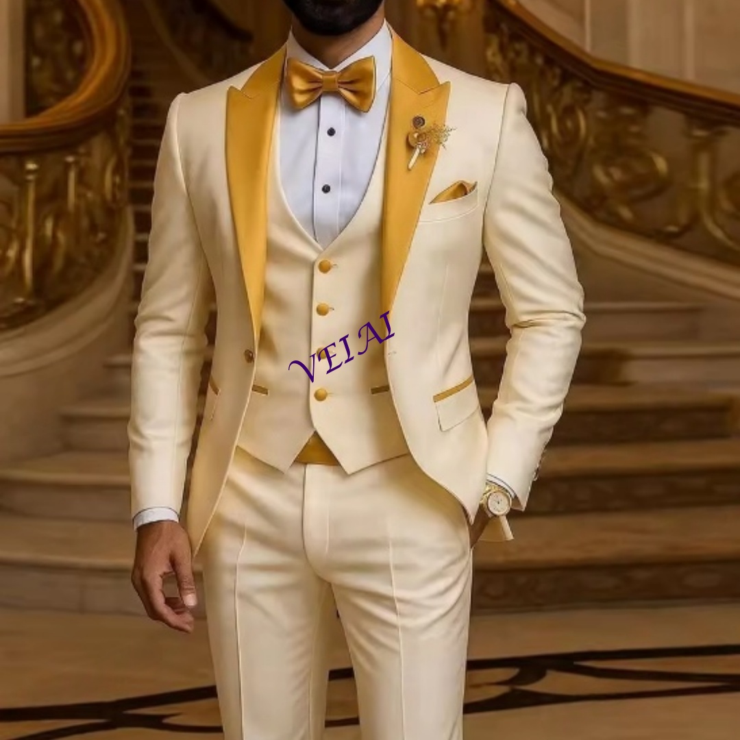 CustomizedGold Collar Ivory Me - Men Formal Wear Wedding ulasan dan harga