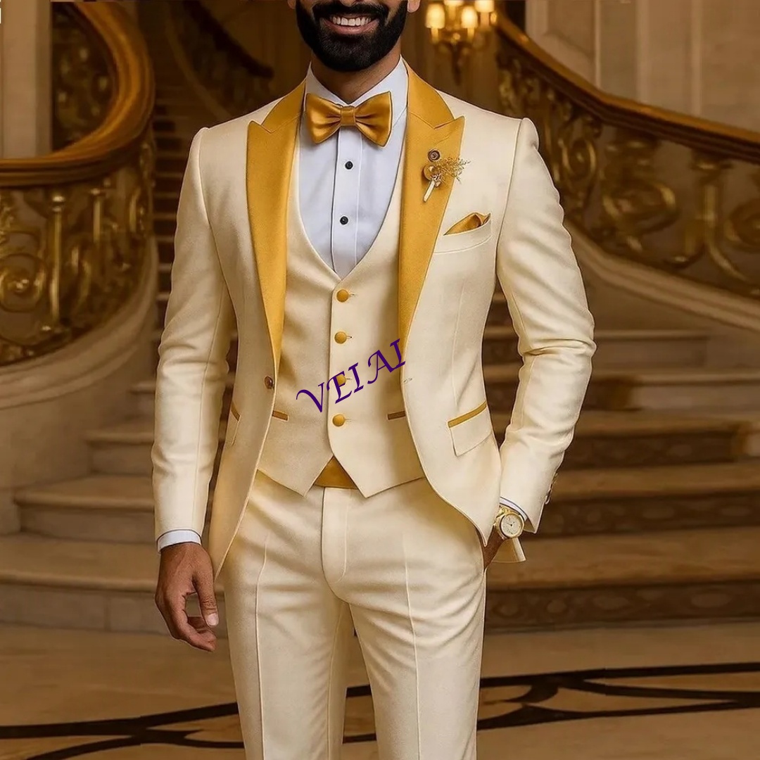 CustomizedGold Collar Ivory Me - Men Formal Wear Wedding ulasan dan harga