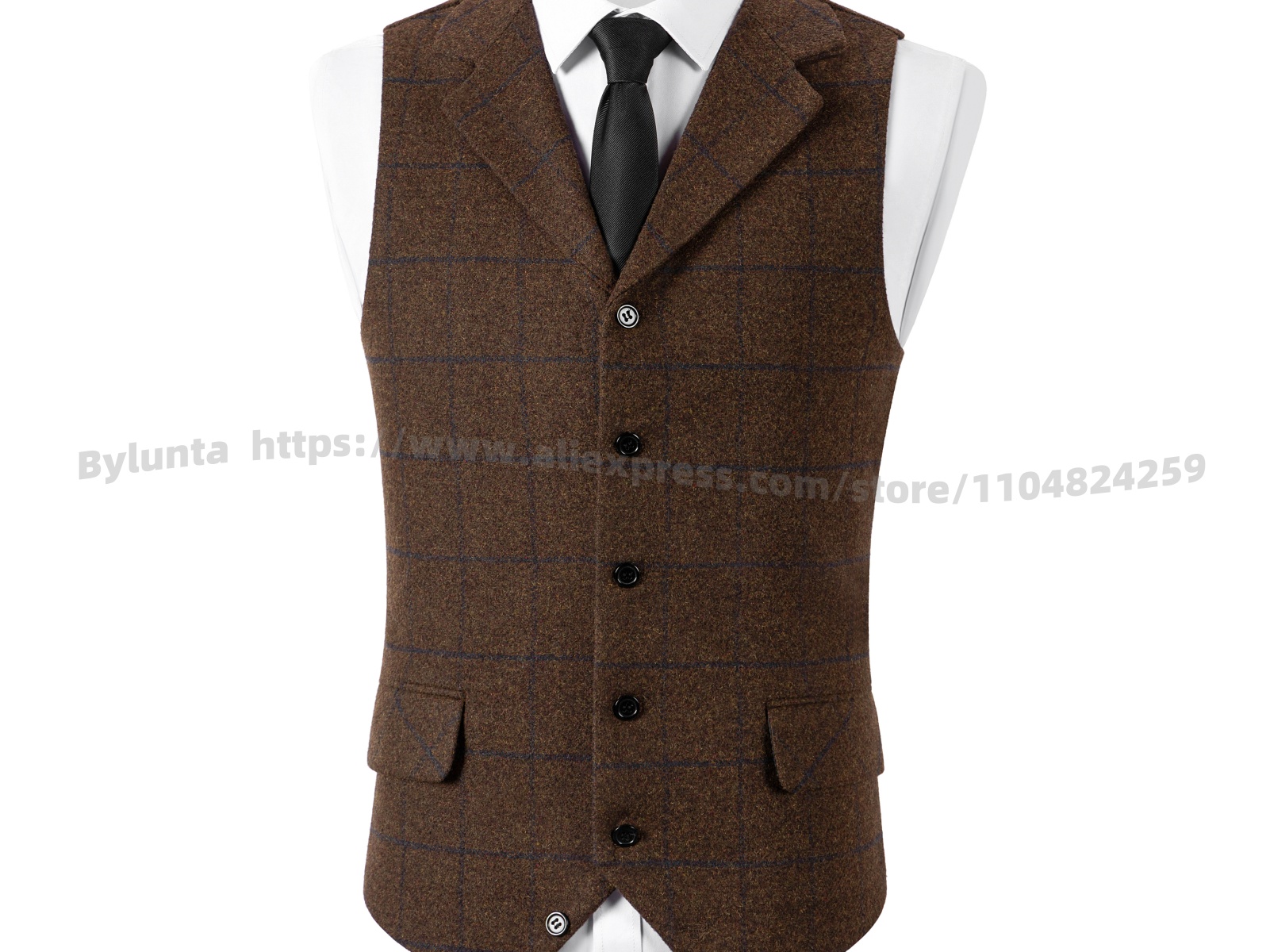 Men's Plaid Wool Herringbone T - Men'S Formal Wear Waistcoat ulasan dan harga