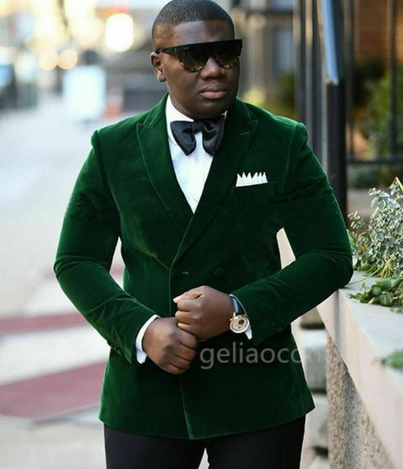 XS-6XL Velvet Wedding Men Suit - Men Formal Wear With Coat ulasan dan harga