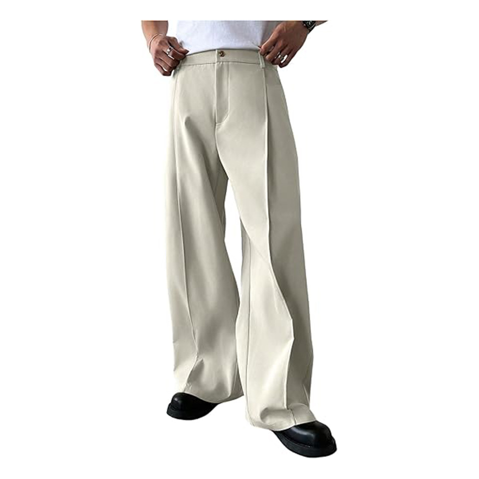 Men's Solid Color Straight Leg - Young Men Formal Wear ulasan dan harga