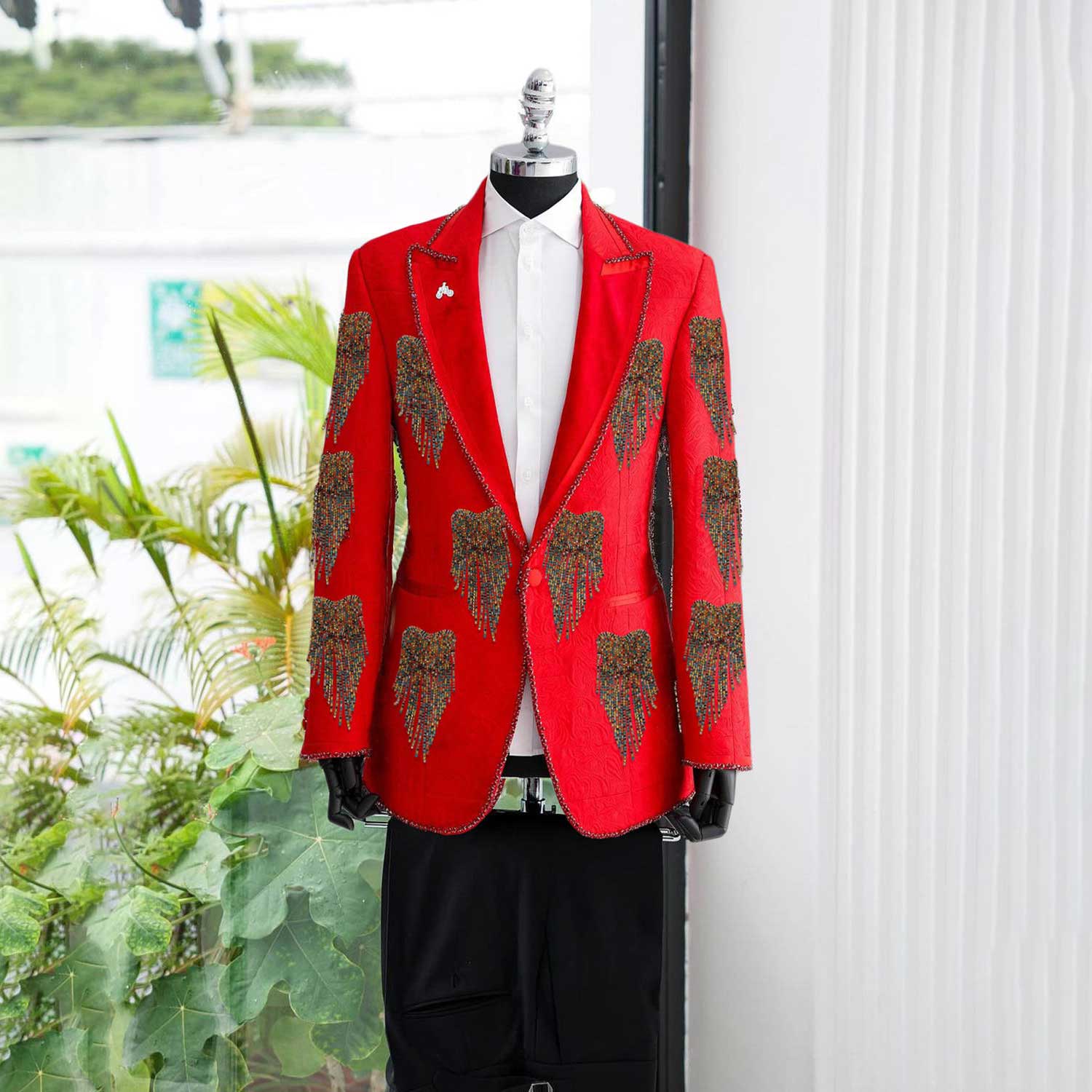 Fashion Wedding Men Suit Cryst - Men Formal Wear With Coat ulasan dan harga