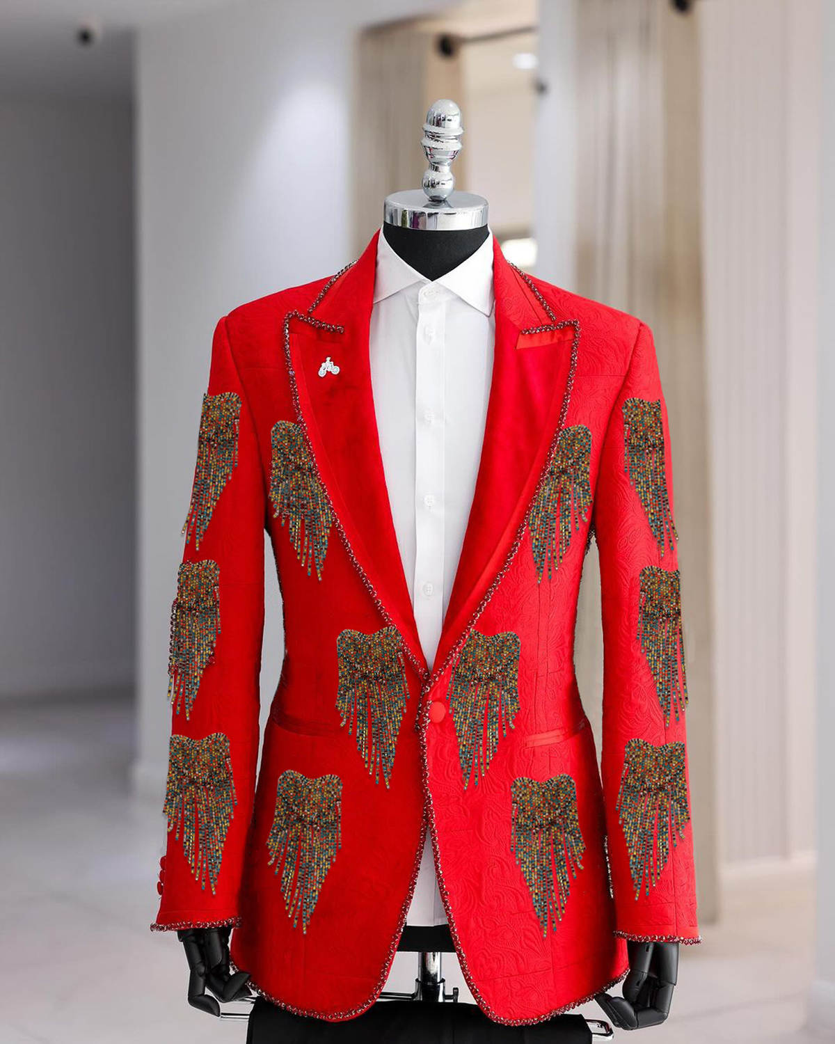 Fashion Wedding Men Suit Cryst - Men Formal Wear With Coat ulasan dan harga
