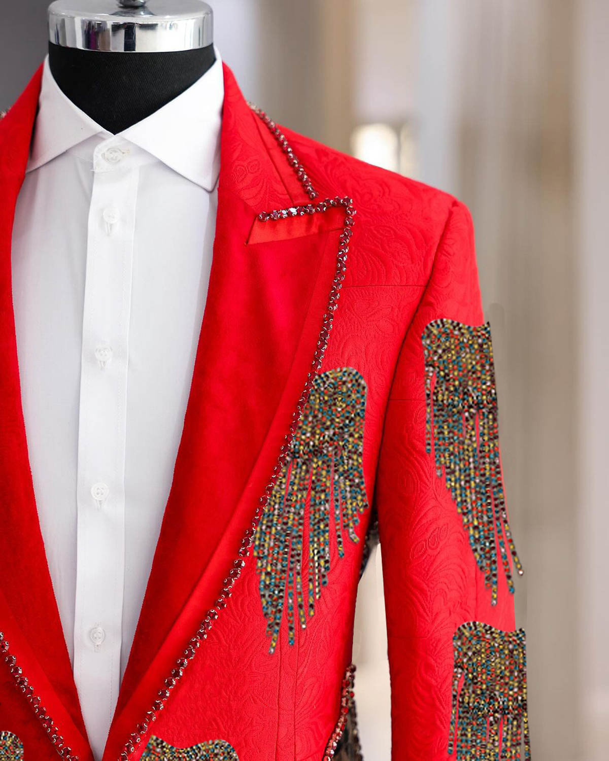 Fashion Wedding Men Suit Cryst - Men Formal Wear With Coat ulasan dan harga