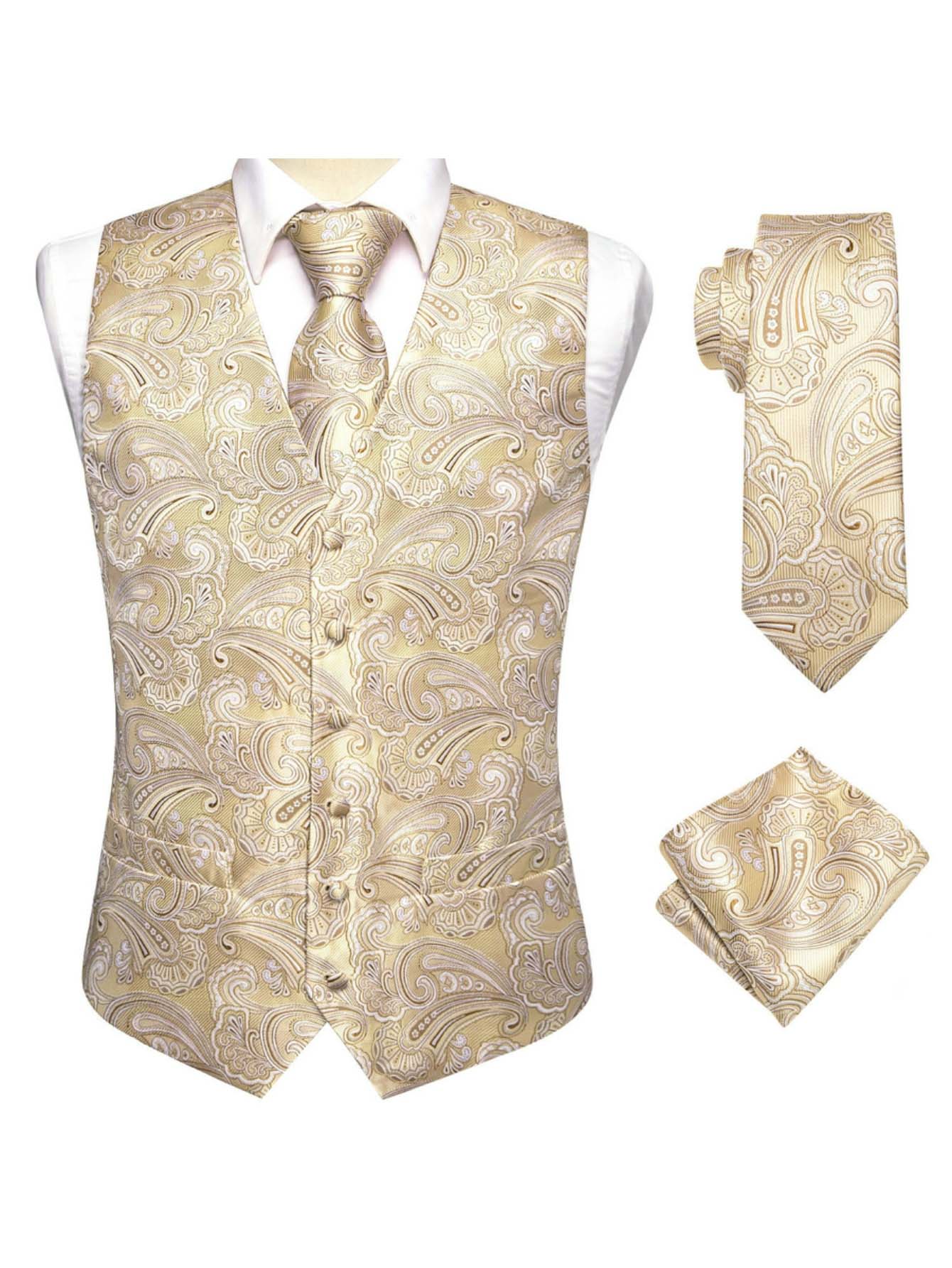 Apricot Men Vest Three-Piece S - Pocket Square Set ulasan dan harga
