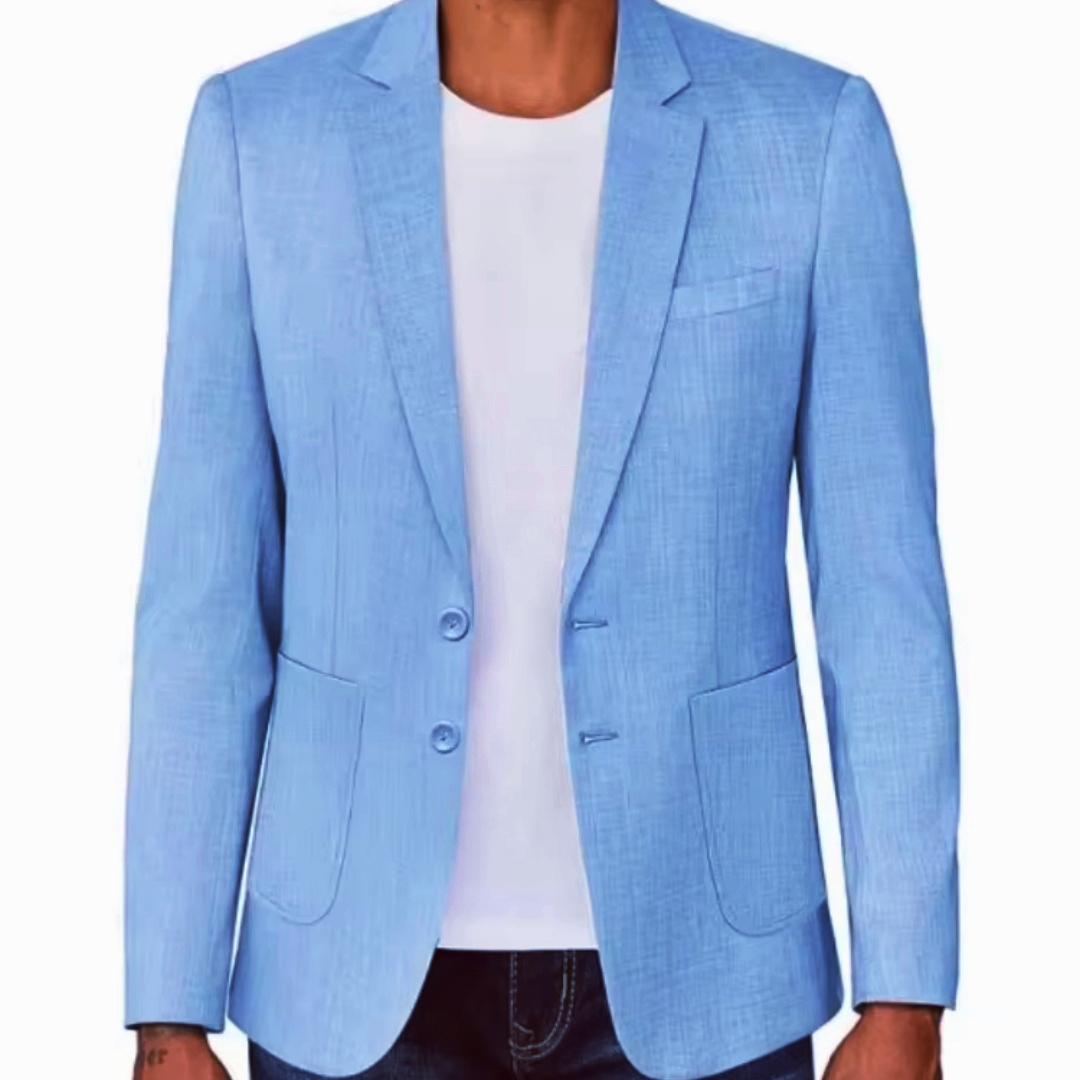 Slim Fit Men's Beige/Blue Line - Men Formal Wear With Coat ulasan dan harga