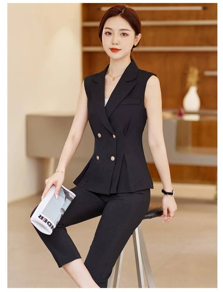 Women Elegant Pantsuits with 2 - Men'S Formal Wear Waistcoat ulasan dan harga