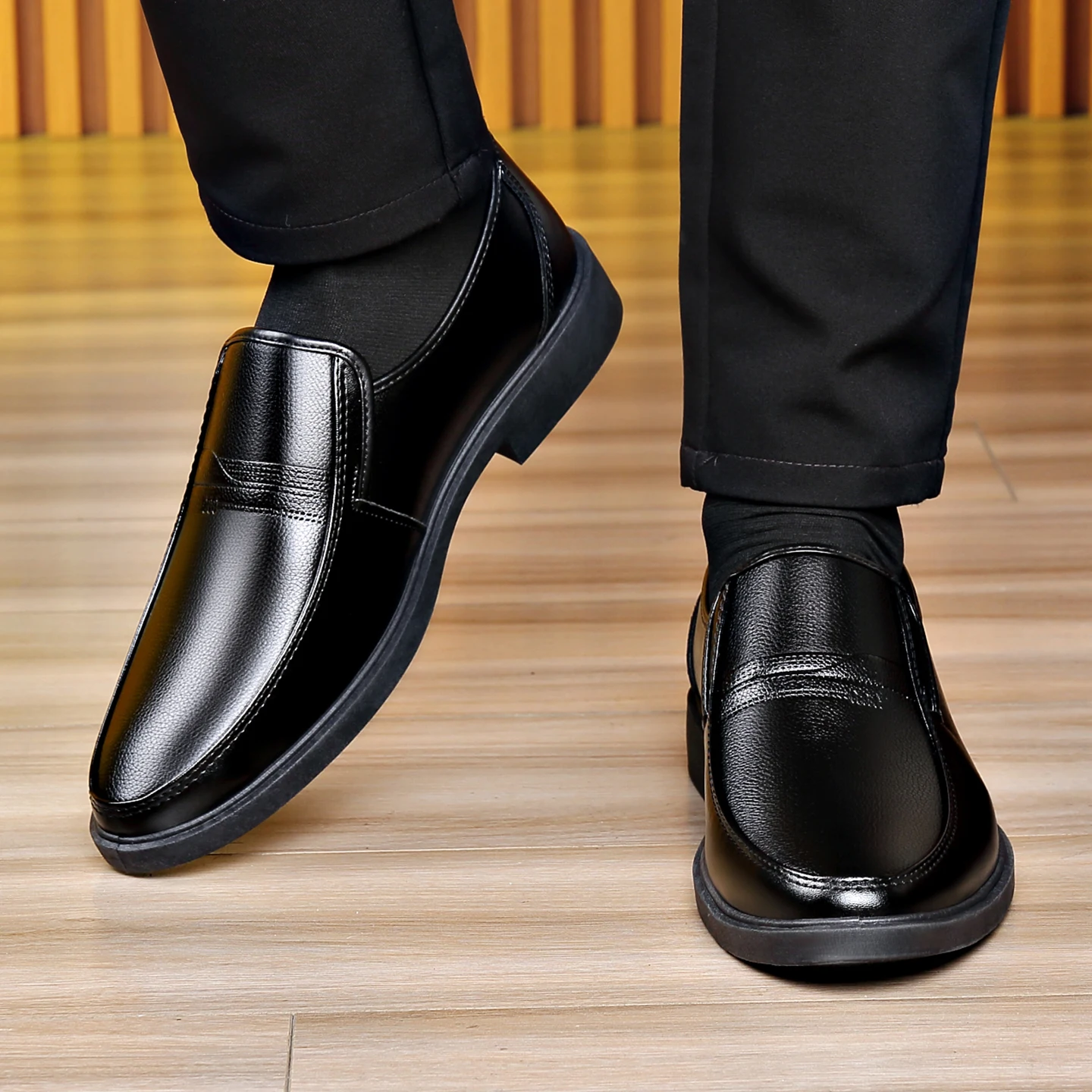 Men's Slip‑on Business Leather - Men Formal Wear Office ulasan dan harga