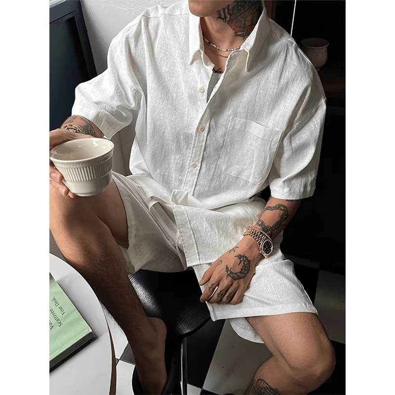 Linen Casual Suit Men's Summer - Men'S Relaxed Formal Wear ulasan dan harga