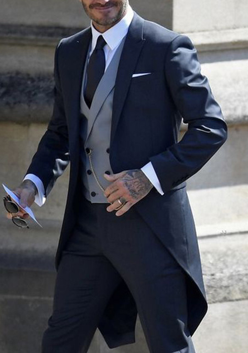 Navy Men Tuxedos Tailcoat Form - Young Men Formal Wear ulasan dan harga