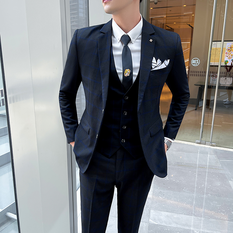 Men's 3-Piece Suit Set Stylish - Men'S Formal Wear Waistcoat ulasan dan harga