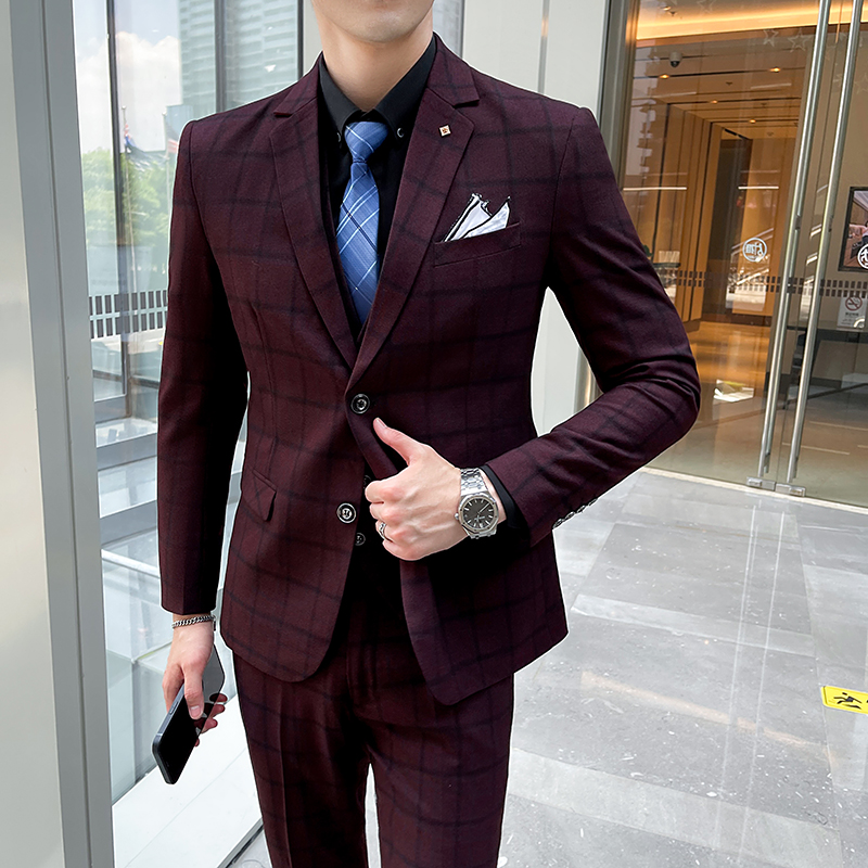 Men's 3-Piece Suit Set Stylish - Men'S Formal Wear Waistcoat ulasan dan harga