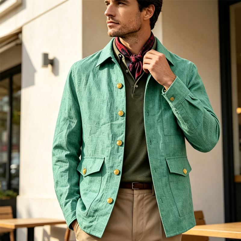 Vintage Men's Linen Jacket Lap - Men Formal Wear Office ulasan dan harga