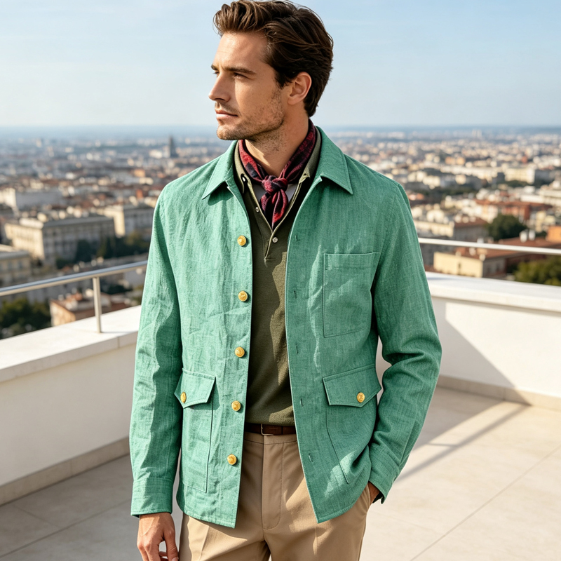 Vintage Men's Linen Jacket Lap - Men Formal Wear Office ulasan dan harga